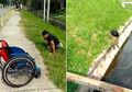 Walau Tak Memiliki Kaki, Pria Ini Nekat Bahayakan Dirinya Sendiri untuk Menyelamatkan Seekor Kucing