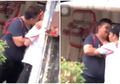 Pria Bertubuh Besar Ini Tertangkap Kamera Memaksa Mencium Seorang Satpam, Satpam yang Sekuat Tenaga Melawan Hanya Bisa Menitikkan Air Mata