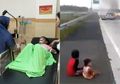 Duduk Menangis Saksikan Mobil Keluarganya Terbakar, Vania dan Adik Balitanya Jadi Korban Selamat Kecelakaan Tol Lampung, Gadis Kecil Itu Lakukan Hal Tak Terduga Meski Ayah Ibunya Tewas di Tempat