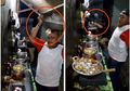 Viral Video Aksi Kocak Pria Masak Sambil Atraksi, Taruh Wajan di Atas Kepala hingga Pegang Api