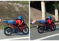 Ada-ada Aja Sih Lo: Cewek 17 Tahun Naik Motor dengan Gaya Superman, Akhirnya Diamankan Polisi