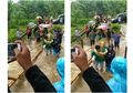 Demi Cinta Sungai Meluap pun Ku Seberangi, Viral Seorang Pengantin Wanita Seberangi Sungai yang Meluap Demi Menjemput Masa Depannya