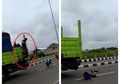 Asik Naik Truk di Bak Terbuka, Bocah-bocah ini Tiba-tiba Lompat Ke Jalan Setelah Dengar Sirine Polisi, Si Perekam: Generasi Rusak!