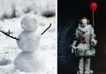 Seniman Ini Buat Boneka Salju Mirip Pennywise, Auto Bikin Jantungan Kalau Dilihat Pas Malem Hari