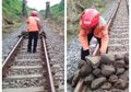 Viral Video Petugas KAI Temukan Tumpukan Batu Diatas Rel Kereta Api, Pelaku Masih Belum Tertangkap, Netizen: Ada Aja yang Mau Nyelakain Orang, Jahatnya...