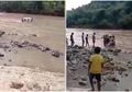 Detik-detik Menegangkan Warga Terjang Sungai Sambil Gotong Keranda Jenazah, Kades Langsung Buka Suara, Usai Video Viral Ini Permintaannya Pada Pemerintah