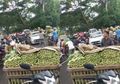 Terdampak PSBB Covid-19, Tukang Sayur Bagi-bagi Sayuran di Jalan Pasar Sayur Kedungboto Malang
