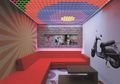 Retro Pop Art Ruang Keluarga, Pesona Campur Baur Warna dan Material