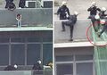 Heboh Video Wanita Duduk di Langkan Gedung Bertingkat, Diduga Ingin Bunuh Diri, Berikut Detik-detik Proses Penyelamatannya