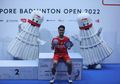 Banting Raket di Final Singapore Open 2022 Perpanjang Selebrasi Nyentrik dari Ginting