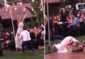 Maksud Hati Ingin Bergaya Seperti Film ‘Dirty Dancing’, Pasangan Pengantin Ini Malah Jatuh Terpelanting