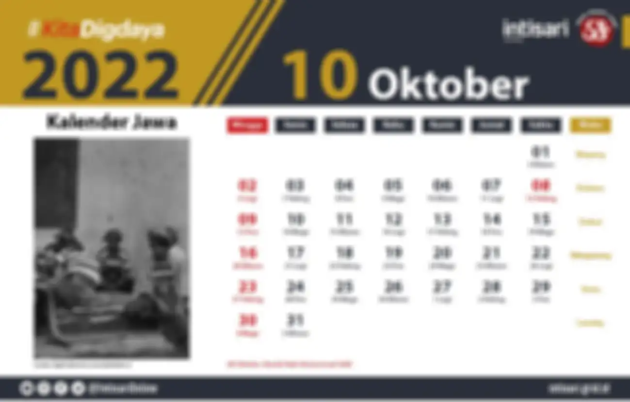 Kalender Jawa Oktober 2022