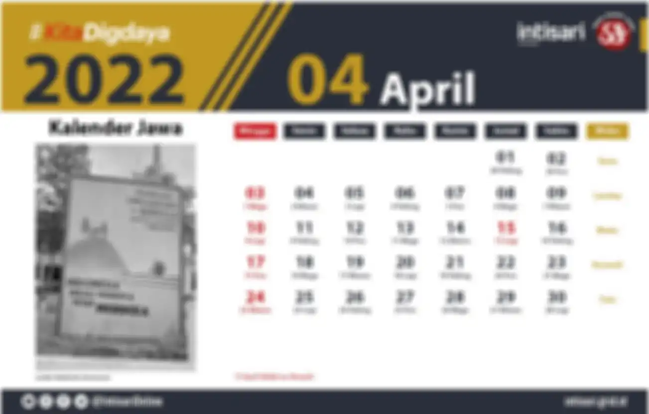 Kalender Jawa April 2022