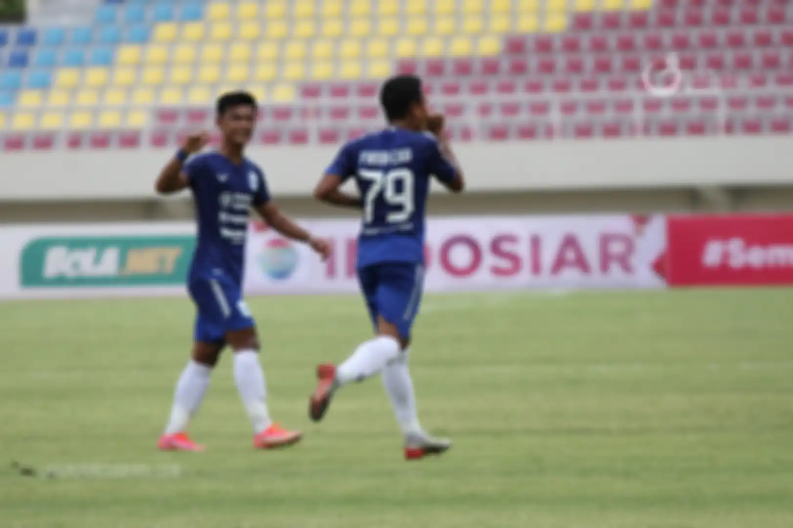 Pemain PSIS Semarang, Fandi Eko Utomo usai cetak gol saat lawan Persikabo, Kamis (25/3/2021)