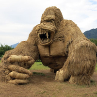 Mirip dengan Aslinya, Patung-patung Hewan Raksasa di Jepang Ini Terbuat Jerami Padi