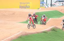 Asian Games 2022 - Redam Kecepatan Duo Pembalap China dengan Taktik, BMX Indonesia Cetak Emas Bersejarah