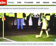Video - Pemain Glasgow Celtic Dilempar Botol Minuman Seberat Hampir 2 Kilogram