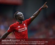 Sadio Mane Disejajarkan dengan Pebasket Legendaris NBA Usai Cetak 2 Gol untuk Liverpool