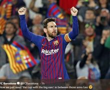 Video - Messi Disambut Dua Pelukan Kecil Usai Barcelona Juara La Liga