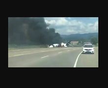 Video - Jet Pribadi yang Ditumpangi Mantan Pembalap Nascar Jatuh dan Terbakar di Bandara