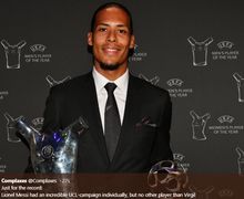 Raih Pemain Terbaik Terbaik Eropa, Virgil van Dijk Pecahkan Rekor Lain