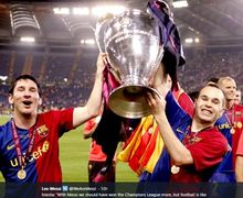 14 Tahun Bersama, Iniesta Doakan Lionel Messi Baik-baik Saja