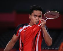 Hasil Olimpiade Tokyo 2020 - Ginting Lolos Semifinal Lewat Drama Sengit, Rekor Sempurnanya Aman