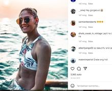 5 Potret Seksi Jaja Santiago Berbikini di Pantai, Si Tower Tim Voli Putri Filipina