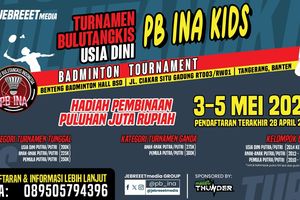 Cari Bibit Unggul Bulu Tangkis Indonesia, JebreeetMedia Gelar Turnamen Usia Dini PB INA Kids Badminton Tournament