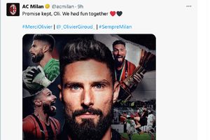 Dadah Olivier Giroud, Ini 5 Momen Spesial Sang Striker di AC Milan