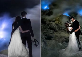 Nekat! Foto Prewedding Terekstrim, Foto di Kawah Gunung Api Indonesia