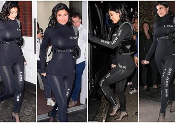 Tampilan Hot Mama Muda Kylie Jenner dengan Busana Sporty Serba Hitam