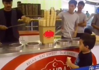 Kesal Dikerjai Penjual Es Krim Turki, Reaksi Bocah Ini Bikin Netizen Gemas