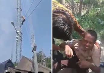 Siswa SMP di Kediri Nekat Memanjat Tower BTS Setinggi 40 Meter, Neneknya Mengimingi Uang Jajan