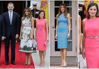 Pernah Kenakan Dress yang Sama, Lebih Modis Melania Trump atau Ratu Letizia?