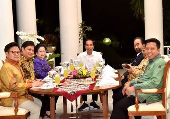 Diiringi Rintik Hujan, Presiden Jokowi Tak Segan Mengajak Ketum Partai Menyantap Sajian Ini untuk Makan Malam