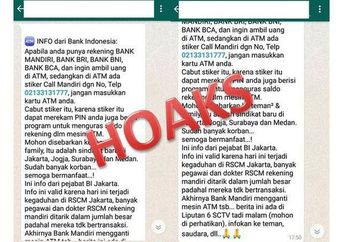 Beredarnya Hoaks Stiker Call Mandiri di ATM,Bank Indonesia Klarifikasi
