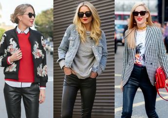 6 Mix and Match Leather Pants yang Simpel Tapi Kece. Wajib Coba!