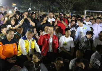 Jokowi Nobar Penutupan Asian Games 2018 di Pengungsian Gempa Lombok, Tak Protes Menyantap Makanan Sederhana