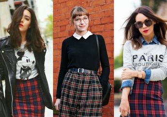 5 Inspirasi Tampil Stylish dengan Rok Motif Plaid yang Bisa Ditiru