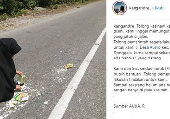 Miris! Tak Terjangkau Bantuan, Foto Warga Desa Donggala Punguti Makanan Sisa di Jalan Jadi Viral