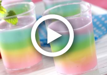 (Video) Resep Puding Gelas Rainbow Cantik Nan Lezat, Camilan Seru Buat di Rumah
