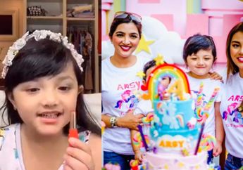Intip Aksi Makeup Arsy Hermansyah Ala Warna-warni Unicorn, Kecil-kecil Pintar Dandan!
