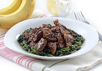 Resep Idul Adha Enak, Resep Bayam Siram Daging Lada Hitam Ini Pasti Disuka