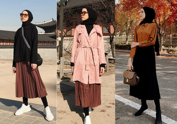 Ini 8 Cara Selebgram HIjab Pakai Rok Plisket atau Pleated Skirt. Kece!