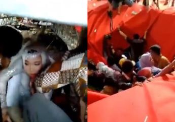 Panggung Pernikahan Roboh, Pengantin Wanita Syok Nyemplung ke Sungai