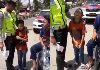 Viral Video Bocah Ditilang Karena Tidak Pakai Helm, Menangis karena Takut Dipenjara
