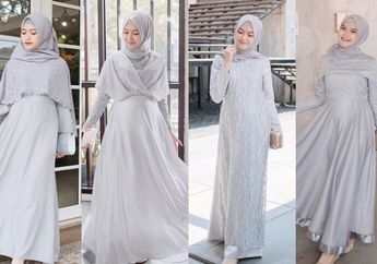 Charming & Lovely, Miliki 4 Dress Hijab Warna Abu yang Manis Buat Kondangan