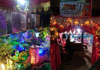 Demi Sukseskan Pesta Pemilu 2019, Warga Sidrap Sulap Kolong Rumah Jadi TPS Mewah Bak Tempat Kondangan!