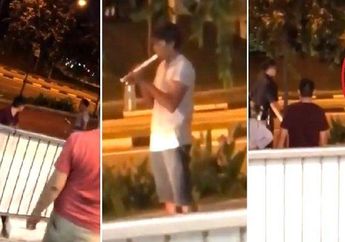 Kocak! Dilerai Polisi Karena Berkelahi, Pria Mabuk ini Justru Mainkan Suling
